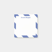 Blauw gestreepte gepersonaliseerde post het merkt  post-it® notes (Voorkant)