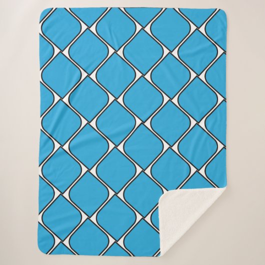 blauw gestreepte hart throw kussen (Voorkant)