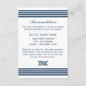 Blauw gestreepte huwelijksaccommodaties met zeeman informatiekaartje (Voorkant)