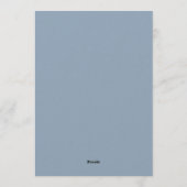 Blauw gestreepte huwelijksmenu kaart (Achterkant)