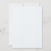 Blauw gestreepte jongen  Doop Kaart (Achterkant)
