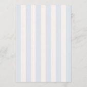 Blauw gestreepte jongens baby shower kaart (Achterkant)