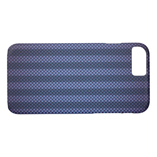 Blauw gestreepte koolstofvezel patterend Case-Mate iPhone case (Achterkant (Horizontaal))
