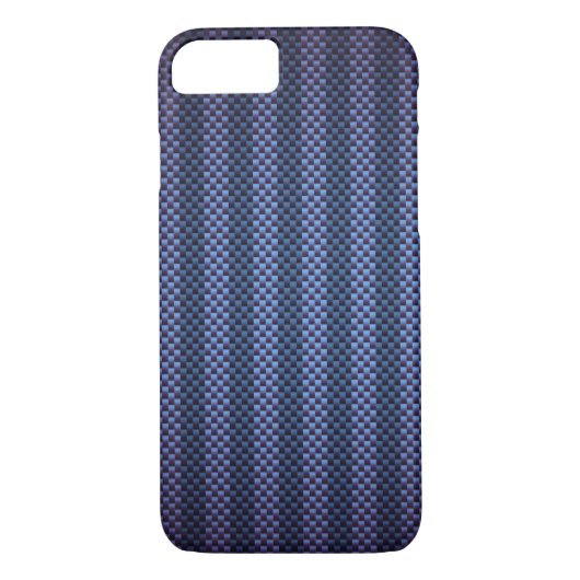 Blauw gestreepte koolstofvezel patterend Case-Mate iPhone case (Achterkant)