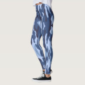 Blauw gestreepte leger gestreepte leggings (Links)