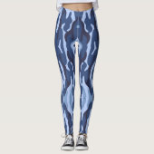 Blauw gestreepte leger gestreepte leggings (Voorkant)