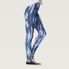 Blauw gestreepte leger gestreepte leggings