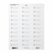 Blauw gestreepte lint retouradres etiket (Full Sheet)