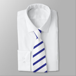 Blauw Gestreepte Op Wit Stropdas