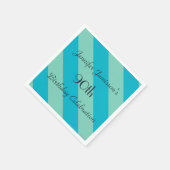 Blauw gestreepte papieren servetten, 90e verjaarda servetten (Hoek)