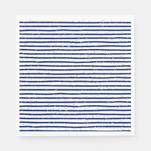 Blauw Gestreepte Pyjama en Pannenkoeken Lunch Serv Servet (Voorkant)