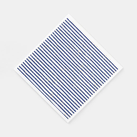 Blauw Gestreepte Pyjama en Pannenkoeken Lunch Serv Servet (Hoek)