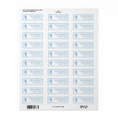 Blauw gestreepte pyjama's feest retouradres etiket (Full Sheet)