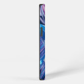 Blauw gestreepte roos iPhone hoesje (Rechterkant)