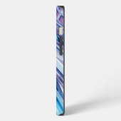 Blauw gestreepte roos iPhone hoesje (Linkerkant)
