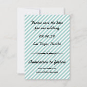 Blauw gestreepte Save the Date - 3x5 platte fotoca (Achterkant)