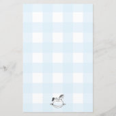 Blauw Gestreepte Schommelpaard Raad Het Spel (Achterkant)