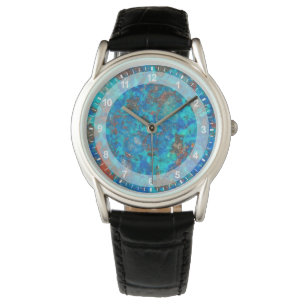 Blauw gestreepte Shattuckiet Horloge