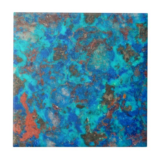 Blauw gestreepte Shattuckiet Tegeltje (Voorkant)