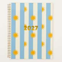 Blauw Gestreepte Sunburst 2027 Planner