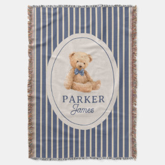 Blauw Gestreepte Teddyshirt met Dasje Klassieke Ki Deken