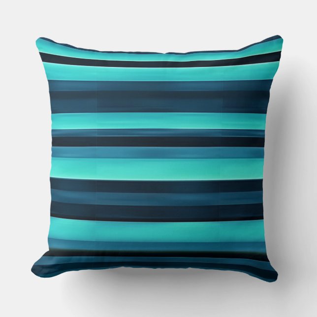 Blauw gestreepte textuur kussen (Voorkant)