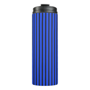 Blauw gestreepte textuur thermosbeker