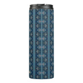 Blauw Gestreepte Thermische Tumbler van Dichteres  Thermosbeker (Achterkant)