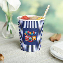 Blauw Gestreepte Truck Verjaardag Thema