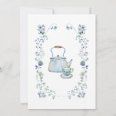 Blauw gestreepte tuin grillige krans Baby shower Kaart (Achterkant)