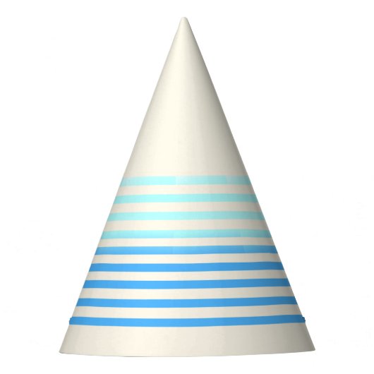 Blauw gestreepte verjaardagspartymuts feesthoedjes (Voorkant)