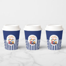 Blauw gestreepte vrachtwagen verjaardagsthema