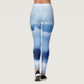 Blauw gestreepte waterverfleggings leggings (Achterkant)
