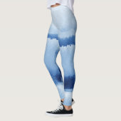 Blauw gestreepte waterverfleggings leggings (Links)