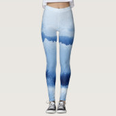 Blauw gestreepte waterverfleggings leggings (Voorkant)