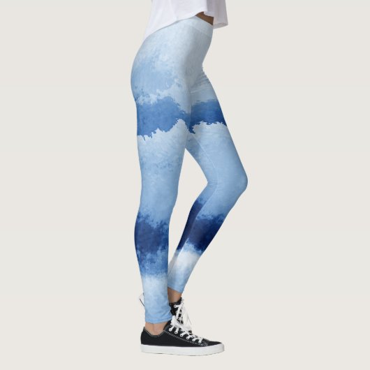 Blauw gestreepte waterverfleggings leggings (Rechts)