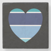 Blauw gestript Onderzetter van hars (Voorkant)