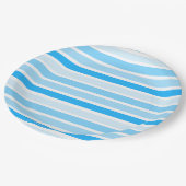 Blauw gestripte papieren grote Borden Bordje (Gekanteld)