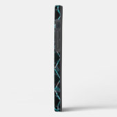 Blauw gestructureerd diamantpatroon Case-Mate iPho iPhone Case (Achterkant / Links)