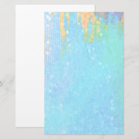 Blauw gestructureerde achtergrond met klein wit ha briefpapier (Voorkant / Achterkant)