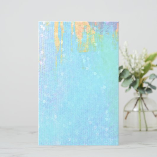 Blauw gestructureerde achtergrond met klein wit ha briefpapier (Staand voorkant)