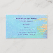 Blauw gestructureerde achtergrond met klein wit ha visitekaartje (Achterkant)