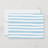 Blauw getekend Stripe Baby shower brengt een Kaart (Achterkant)