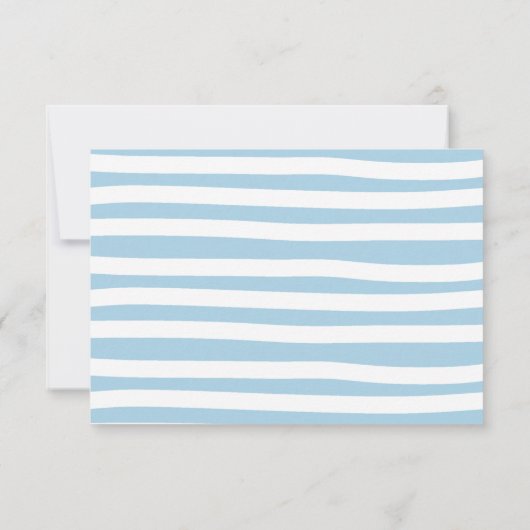 Blauw getekend Stripe Baby shower brengt een Kaart (Achterkant)