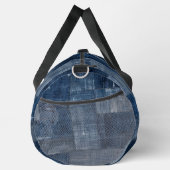 Blauw getextureerd denim stof patroon gepersonalis plunjezak (Rechts)