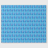 Blauw getextureerde dwarsbalken - cadeaupapier (Vlak)