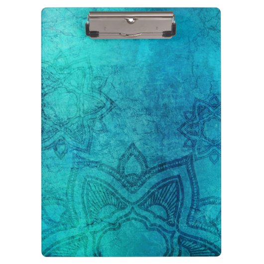 Blauw getextureerde Lotus Klembord (Voorkant)