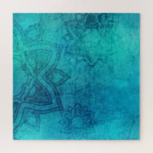 Blauw getextureerde Lotus Legpuzzel
