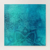 Blauw getextureerde Lotus Legpuzzel (Verticaal)