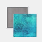 Blauw getextureerde Lotus Magneet (Voorkant / Achterkant)
